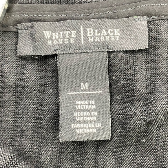 WHBM black v-neck striped sheer lightweight sleeveless top wms sz medium - Picture 7 of 13